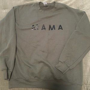 Military green mama sweatshirt| mama sweatshirt| mama crewneck| olive green mama